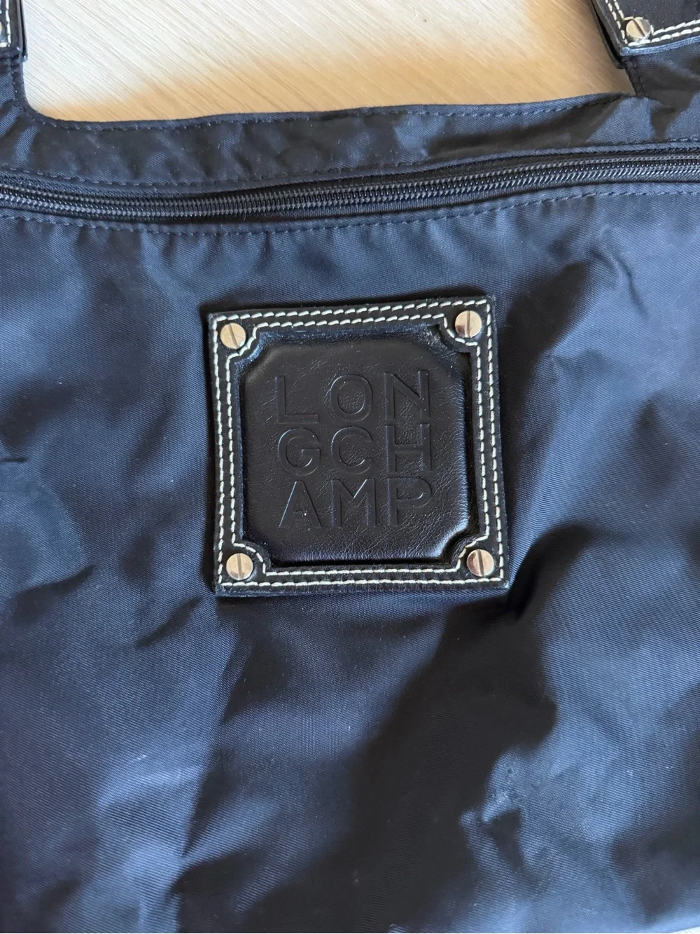 Longchamp Black Nylon Crossbody Bag with Stud Detail - Picture 2 of 6